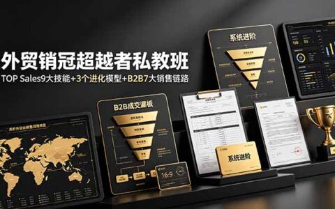 外贸销冠私教班：9大技能+AI工具+B2B全链路，系统进阶
