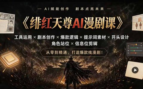 绯红天尊AI漫剧课：工具实操+剧本创作+爆款剪辑全流程