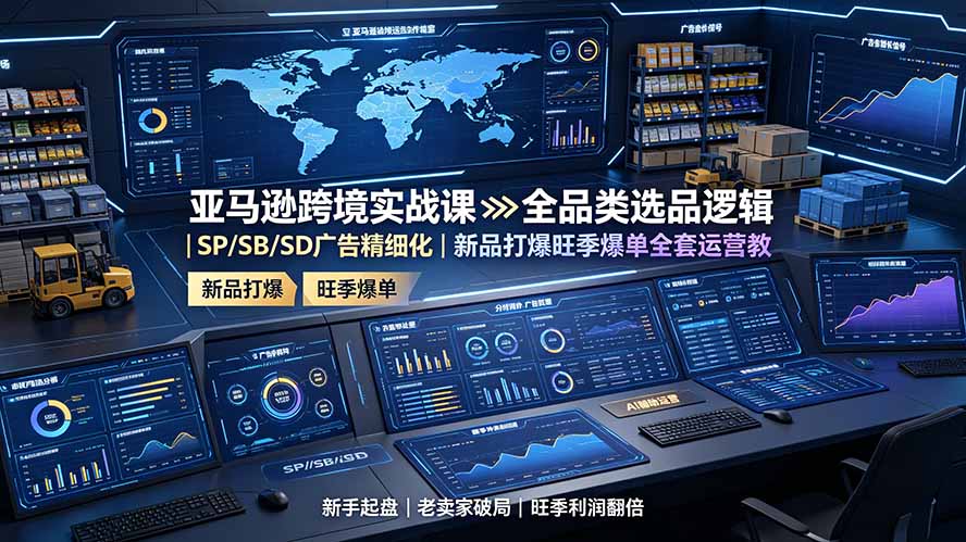 亚马逊跨境实战课：全品类选品与SP/SB/SD广告精细化运营