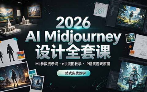2026 AI Midjourney设计全套课，MJ提示词niji混图IP建筑游戏原画实战