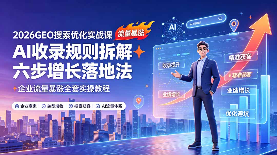 2026GEO搜索优化实战：AI收录规则+六步增长法，企业流量暴涨教程