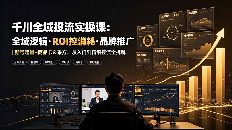 千川全域投流实操：ROI控消耗+新号起量商品卡乘方玩法