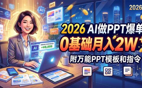 2026 AI做PPT爆单攻略，0基础变现2W，附万能模板+指令工具包