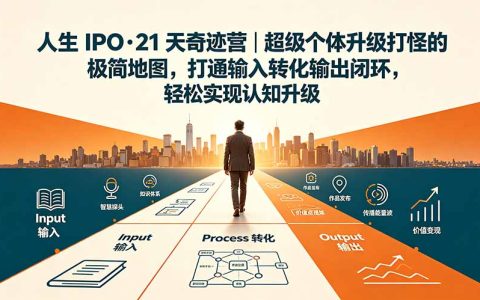 人生IPO奇迹营｜超级个体极简地图，打通输入转化输出闭环，实现认知升级
