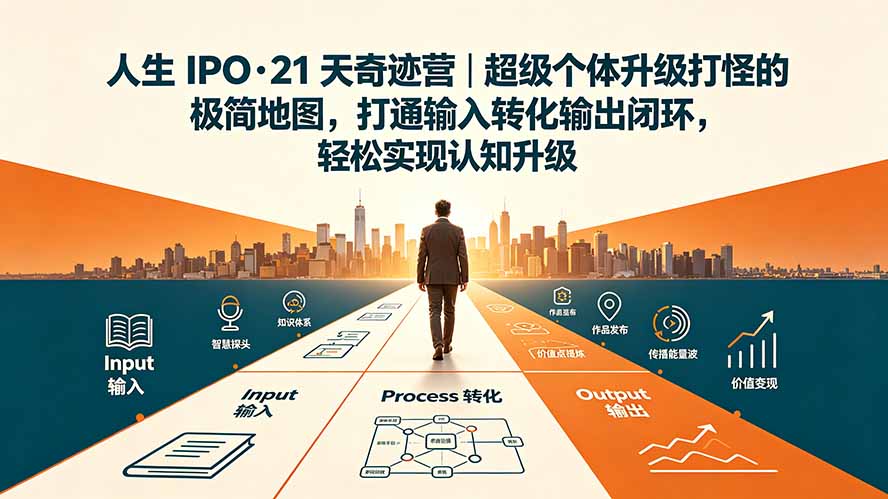 人生IPO奇迹营｜超级个体极简地图，打通输入转化输出闭环，实现认知升级
