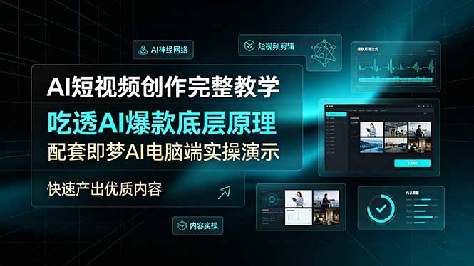 AI短视频创作教学：吃透爆款底层原理，即梦AI实操快速产出优质内容