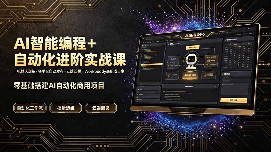 AI智能编程自动化实战：扣子龙虾机器人训练+多平台自动发布+云端部署全流程