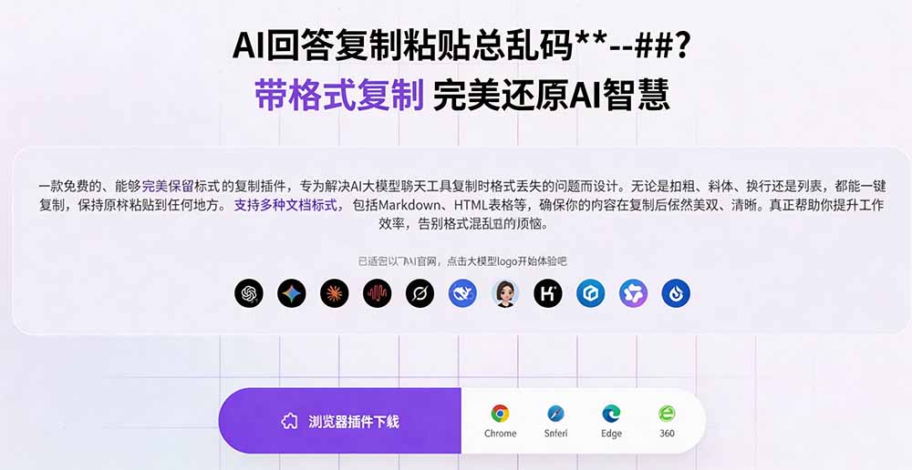 AI回答格式总乱码？一键保留原格式复制，办公必备浏览器插件