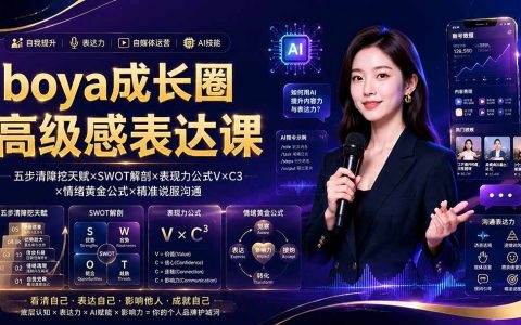 boya成长圈｜内耗消解天赋挖掘AI自媒体口播全流程教学