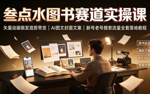 叁点水图书赛道实操课｜矢量动画银发混剪带货，AI封面文案新号起号全攻略