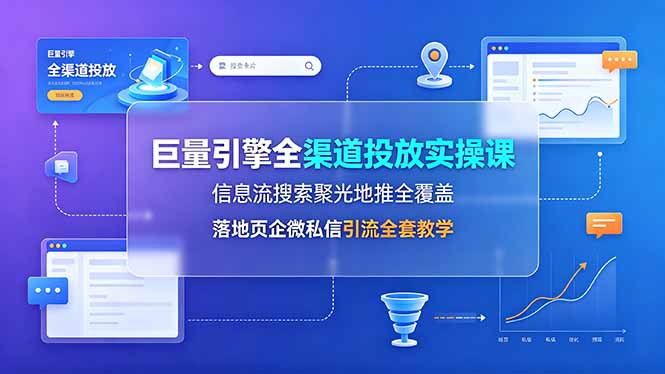 巨量引擎全渠道投放实操:信息流搜索聚光地推,落地页企微引流教学 巨量引擎全渠道投放实操:信息流搜索聚光地推,落地页企微引流教学