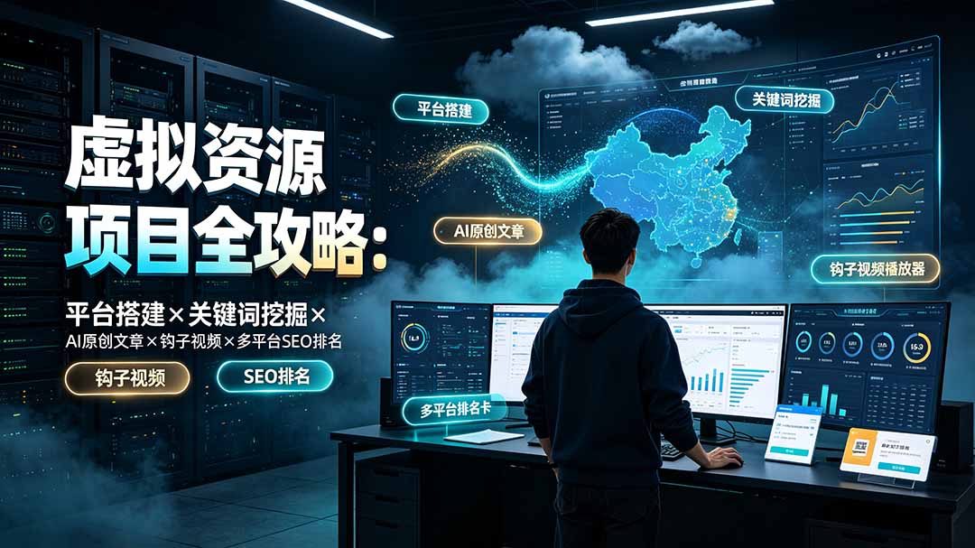 虚拟资源项目从0到1：平台搭建+AI原创+多平台SEO排名实战