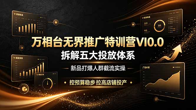万相台无界推广特训营,五大投放体系新品打爆人群截流实操 万相台无界推广特训营,五大投放体系新品打爆人群截流实操