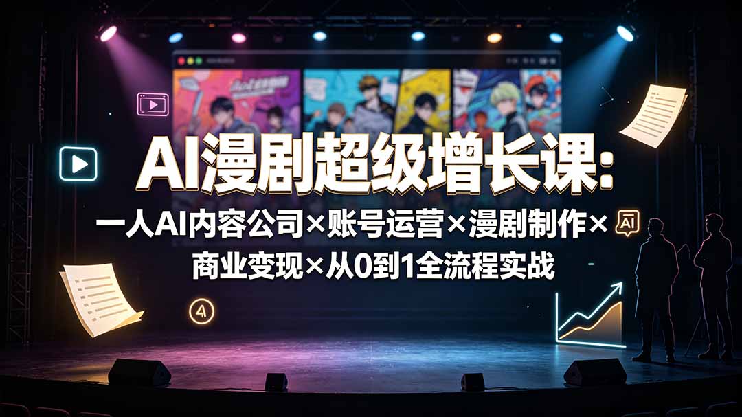 AI漫剧实战课:一人公司账号运营×漫剧制作×商业变现全流程 AI漫剧实战课:一人公司账号运营×漫剧制作×商业变现全流程