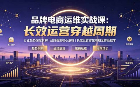 品牌电商运维实战课：趋势拆解+落地核心逻辑，长效运营穿越周期
