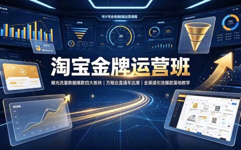 淘宝金牌运营班7月：万相台直通车达摩盘爆款打造全渠道引流教学