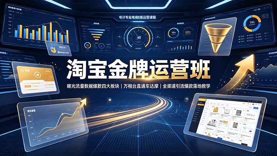 淘宝金牌运营班7月:万相台直通车达摩盘爆款打造全渠道引流教学 淘宝金牌运营班7月:万相台直通车达摩盘爆款打造全渠道引流教学