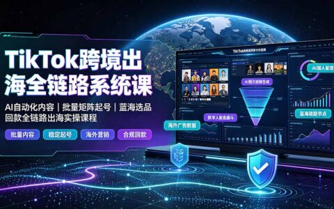 TikTok跨境全链路系统课：AI自动化起号选品回款实操