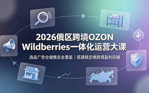 2026俄区OZON WB跨境运营课，选品广告仓储售后全闭环