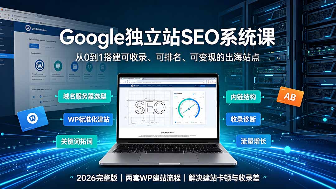 Google独立站SEO系统课:WP建站×AI内容×GSC诊断×AdSense变现 Google独立站SEO系统课:WP建站×AI内容×GSC诊断×AdSense变现