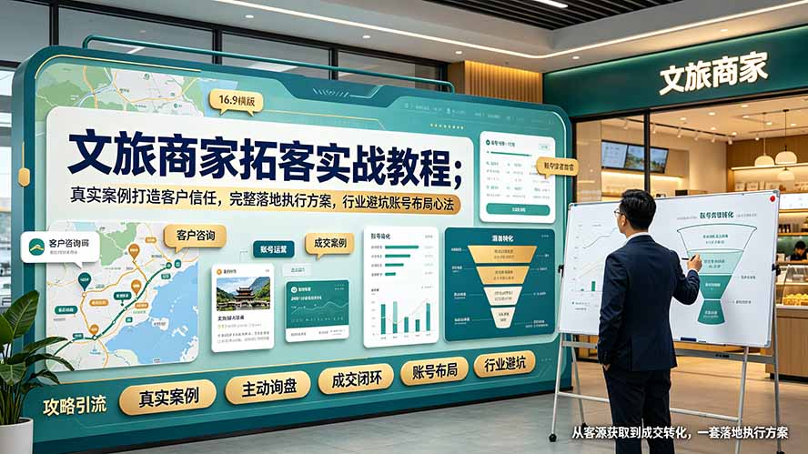 文旅商家拓客实战：真实案例+避坑心法，从0搭建获客成交闭环