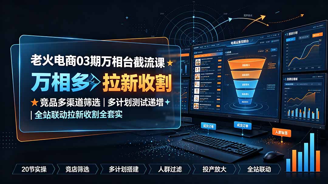 老火电商03期万相台截流课:竞品筛选多计划测试全站联动拉新收割实操 老火电商03期万相台截流课:竞品筛选多计划测试全站联动拉新收割实操