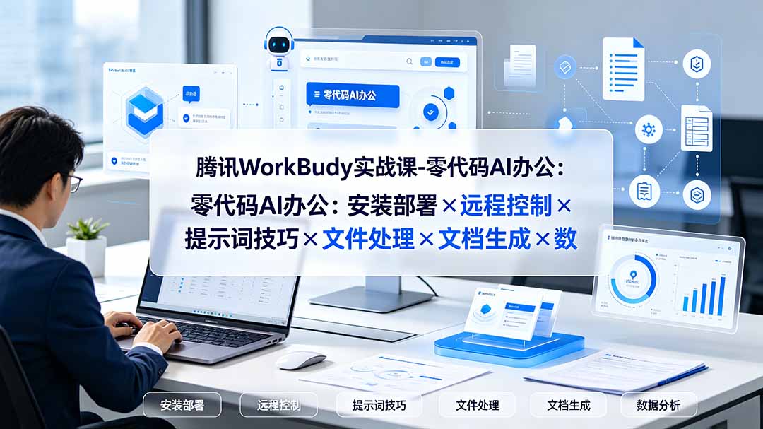 腾讯WorkBuddy零代码AI办公实战：部署+远程控制+文档生成