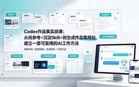Codex作品集实战课：从找参考到生成网站，建立可复用AI工作方法