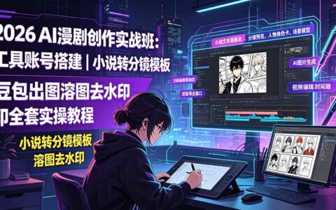 2026AI漫剧实战班：豆包分镜模板+溶图去水印，零基础小说转短视频