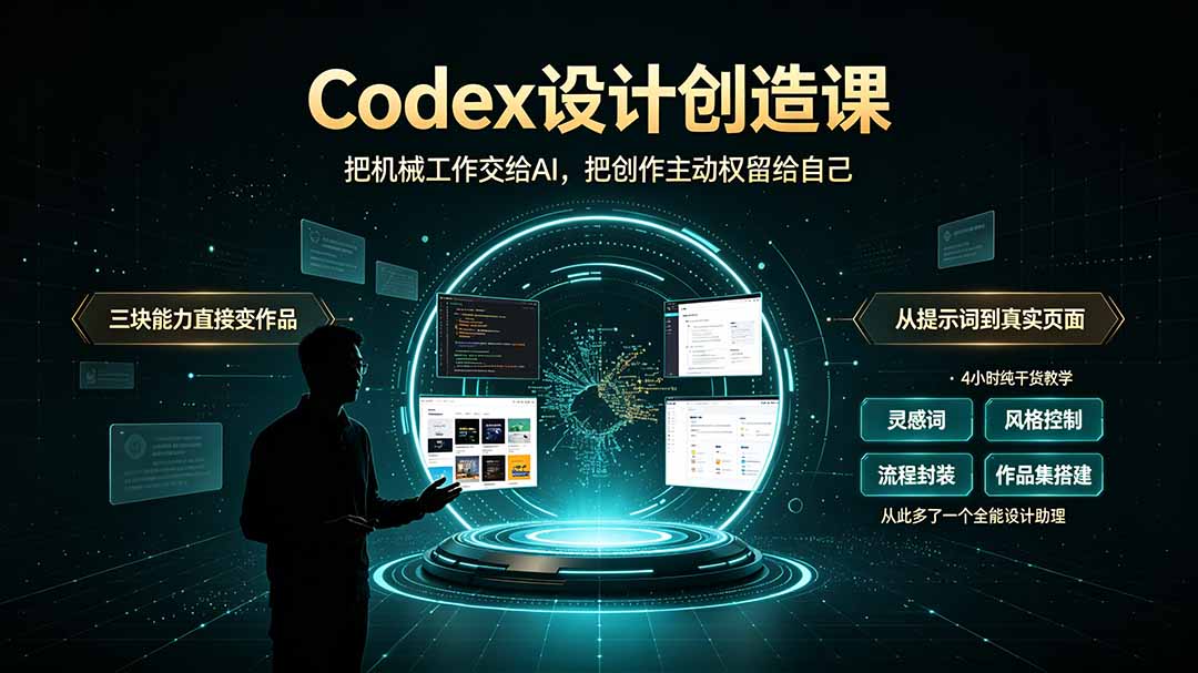 Codex设计创造课2期，AI辅助小白掌握设计技巧，释放创作主动权