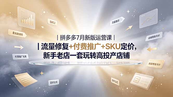 2026拼多多运营私教大课：流量修复+推广拖价+SKU防比价