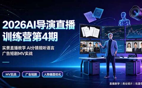 2026AI导演训练营第4期，实景直播教学分镜视听语言，解决人物崩坏痛点