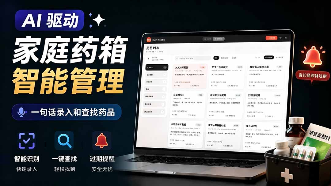 AI家庭药箱管理工具Open MedKit,一句话录入查找药品,支持自部署 AI家庭药箱管理工具Open MedKit,一句话录入查找药品,支持自部署