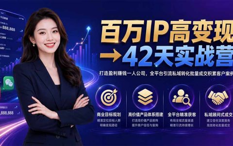 百万IP高变现实战营：42天打造一人公司，全平台引流私域成交