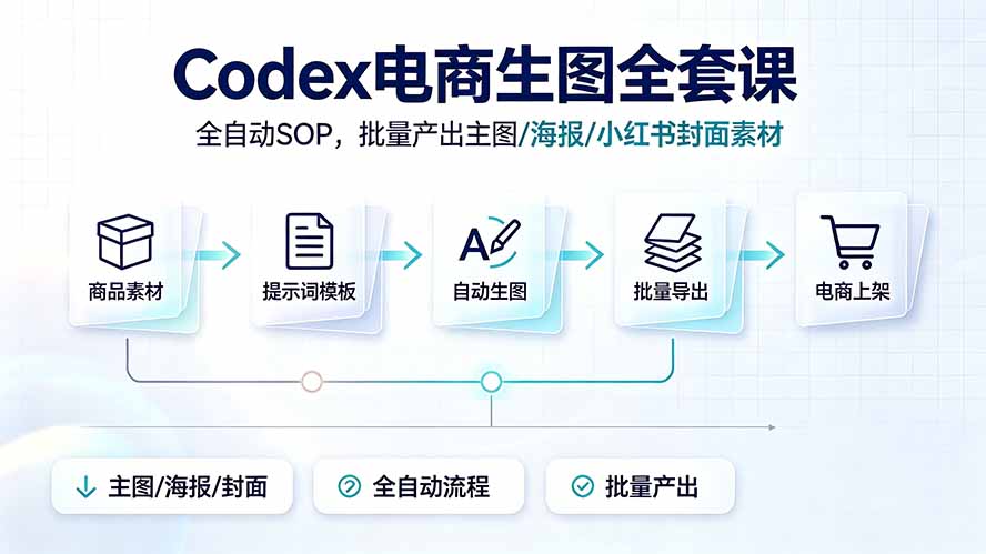 Codex电商生图课｜自动化SOP批量产出主图海报封面素材