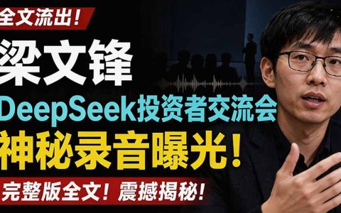 梁文锋DeepSeek交流会录音曝光：愿景与商业利益如何抉择