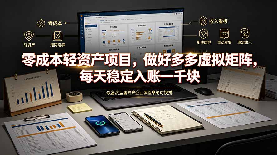 2026 低成本拼多多虚拟矩阵，多店批量复制变现200步骤0+