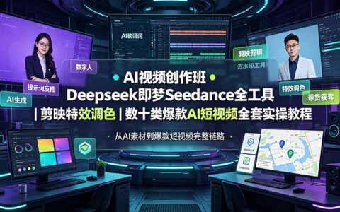 AI视频创作班Deepseek即梦剪映全工具实操，零基础爆款短视频教程