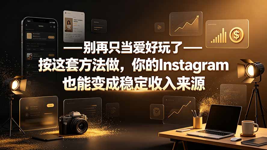 别再只当爱好玩！按这套方法，你的Instagram也能变成稳定收入来源
