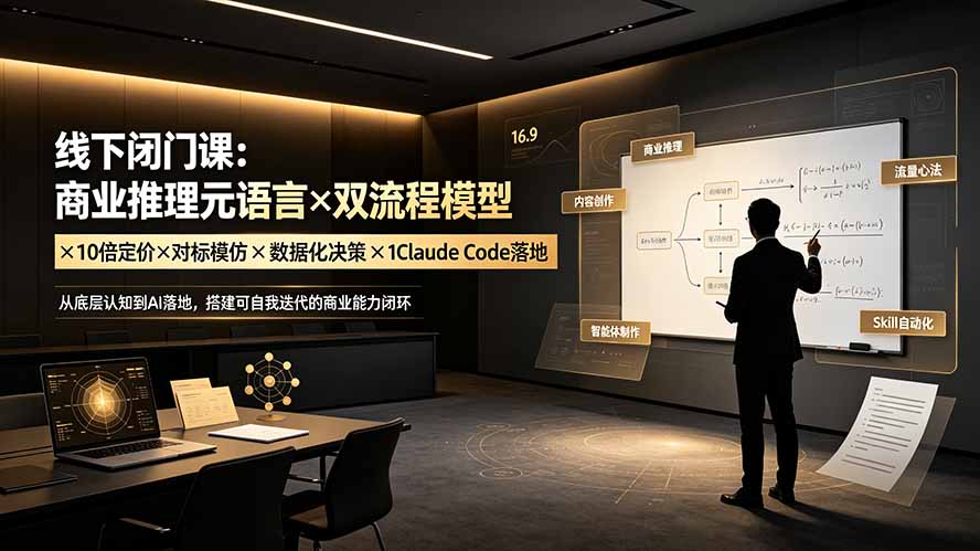 线下闭门课：商业推理×双流程模型×10倍定价×AI落地，击穿认知盲区