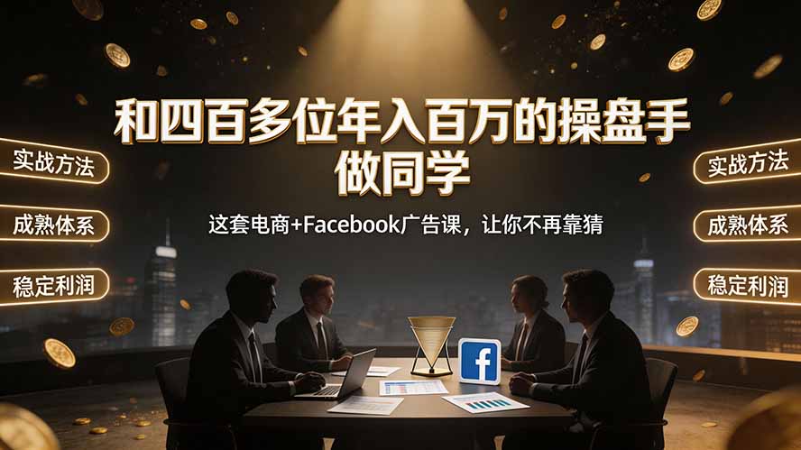 和四百多位年入百万操盘手学电商+Facebook广告课，不再靠猜