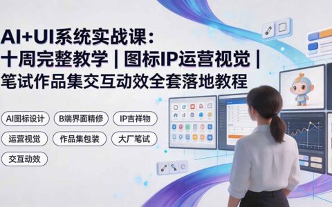 AI+UI系统实战课：十周AI图标IP动效作品集全流程教学