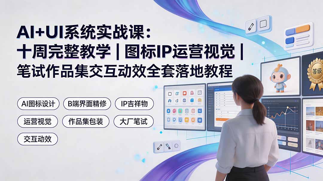 AI+UI系统实战课：十周AI图标IP动效作品集全流程教学