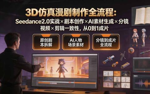 3D仿真漫剧全流程：Seedance2.0实战+AI剧本分镜+剪辑一致性