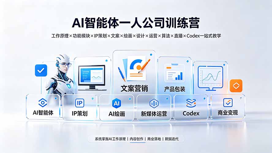 AI智能体一人公司训练营：从原理到商业落地的全栈实操课