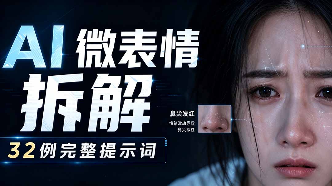 AI微表情提示词合集：时间轴+动作链拆解，告别AI面瘫脸