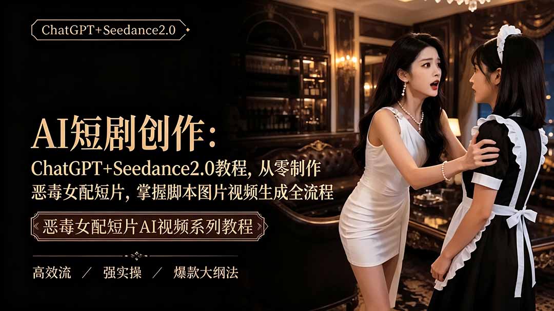 AI短剧创作教程：ChatGPT+Seedance2.0从零制作恶毒女配短片