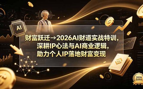 财富跃迁2026AI财道实战，IP心法+商业逻辑助你变现