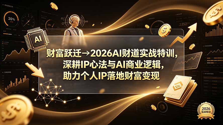 财富跃迁2026AI财道实战，IP心法+商业逻辑助你变现