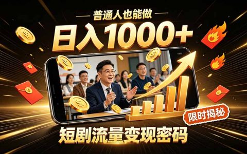 快手短剧分销赚钱新玩法，不用出镜拍摄，下班副业变现100步骤0+